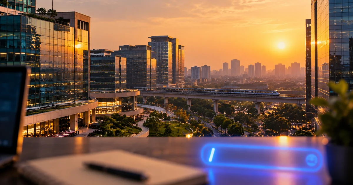 AI SEO Agency in Gurgaon — WebFlur Sector 14 Gurugram playbook hero, covering DLF Cyber City, Udyog Vihar, Sohna Road and Golf Course Extension Road B2B verticals